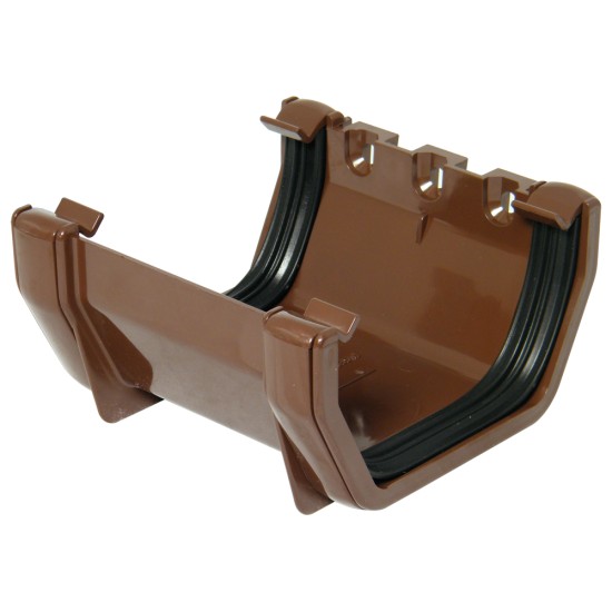 Square Line Gutter Union Bracket - Brown