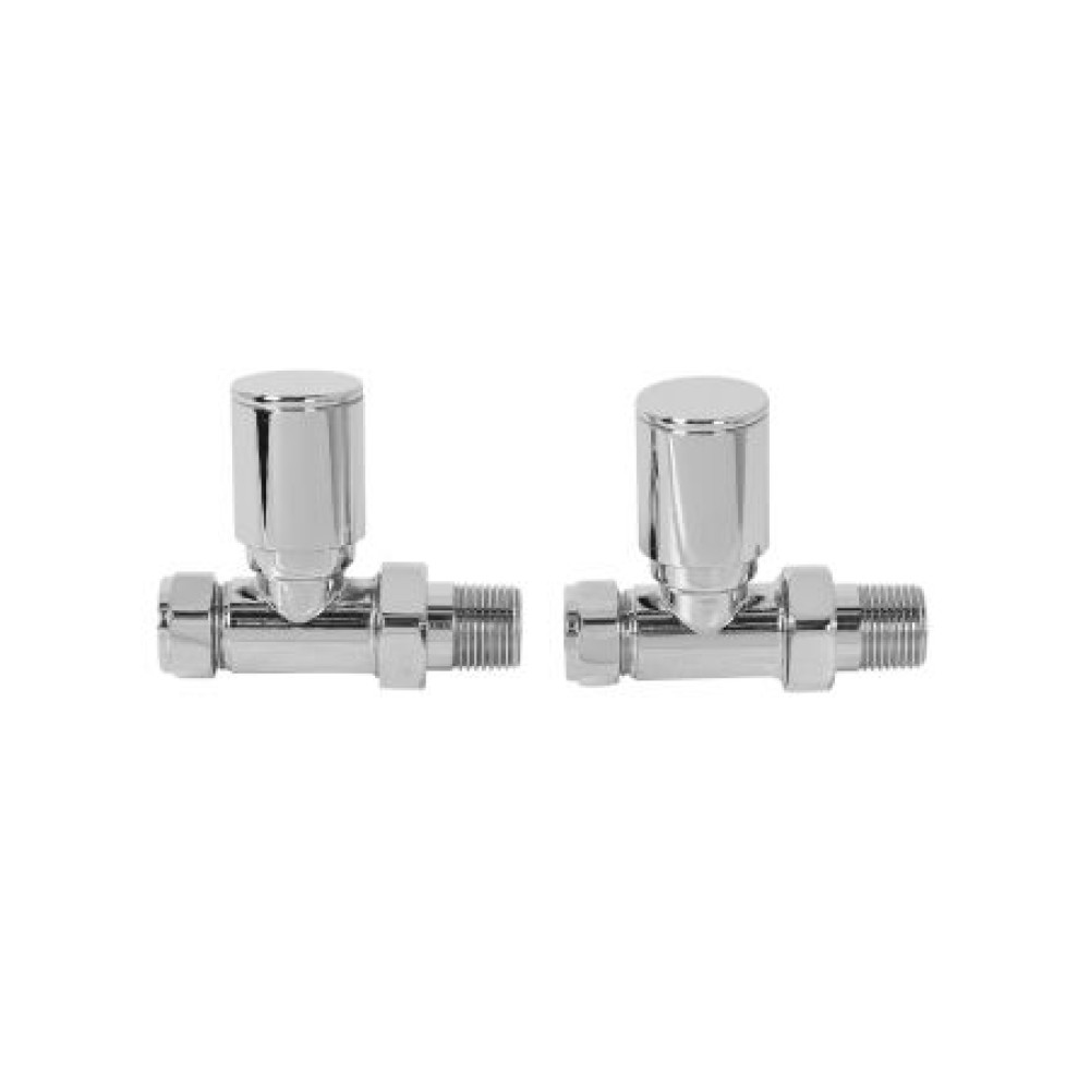 Chrome Straight Towel Radiator Valve 15mm X ½