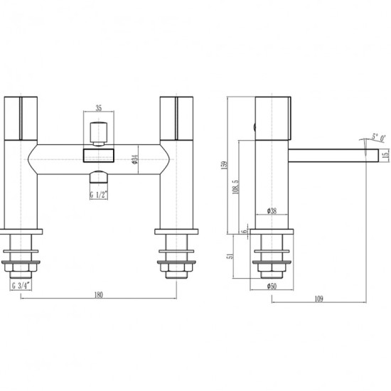 Studio DV Metallic Grey Bath Shower Mixer