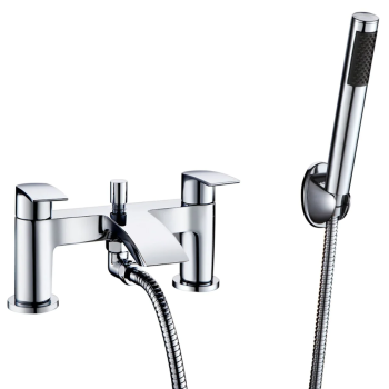 Belini Chrome Bath Shower Mixer With Head, Hose Holder