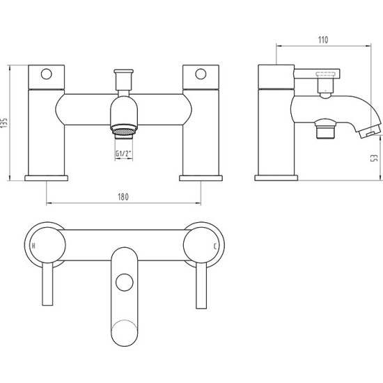 Pinford Bath Shower Mixer Chrome