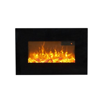 Sureflame Electric Wall Mounted Fire with Remote in Black, 26 Inch