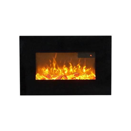 Sureflame Electric Wall Mounted Fire with Remote in Black, 26 Inch