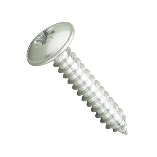 Pozi Flange Head Self-Tapping Screws - Bright Zinc Plated