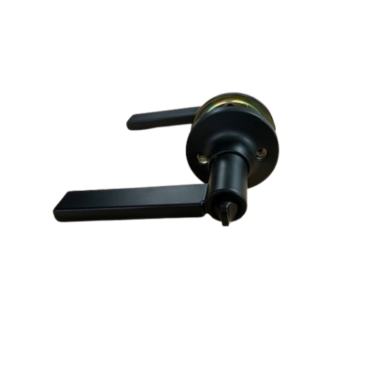 Black Flat Bar Privacy Handle Set 25mm Tube Latch