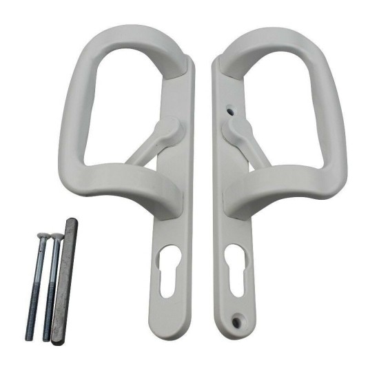 UPVC Inline Patio Door Handle XL Locking White