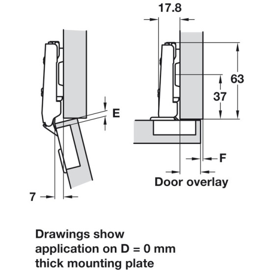 Click On Concealed Hinge 110°