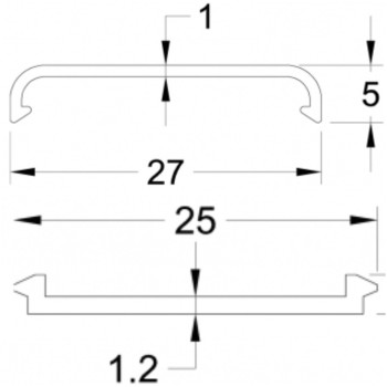 'D' Mould Large Flat (A + B) SIZE: 27mm x 4m White