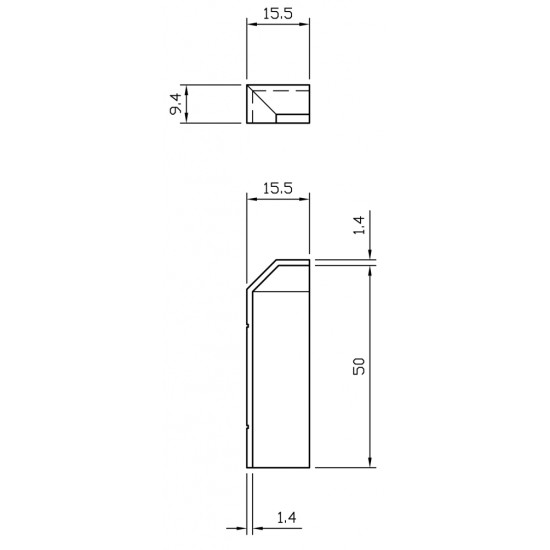 External For 50mm Bevelled Skirting White