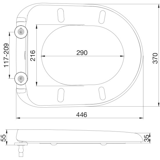 D One Soft Close Toilet Seat in White