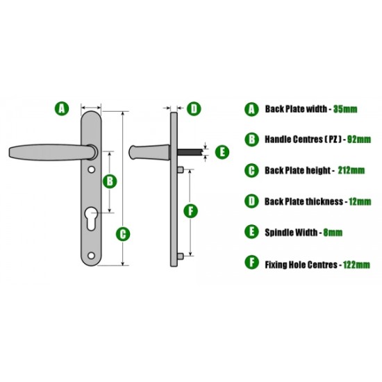 Stanway White UPVc Door Handle